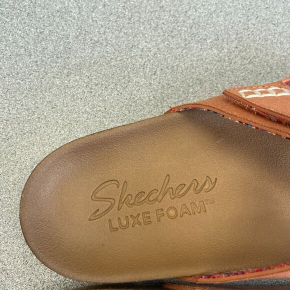 NEW Skechers Women's Size 7 Granola Sandal Luxe Foam Coral Slide - Picture 3 of 7